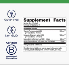 Enteric-coated softgel capsule used in Metagenics CandiBactin-AR