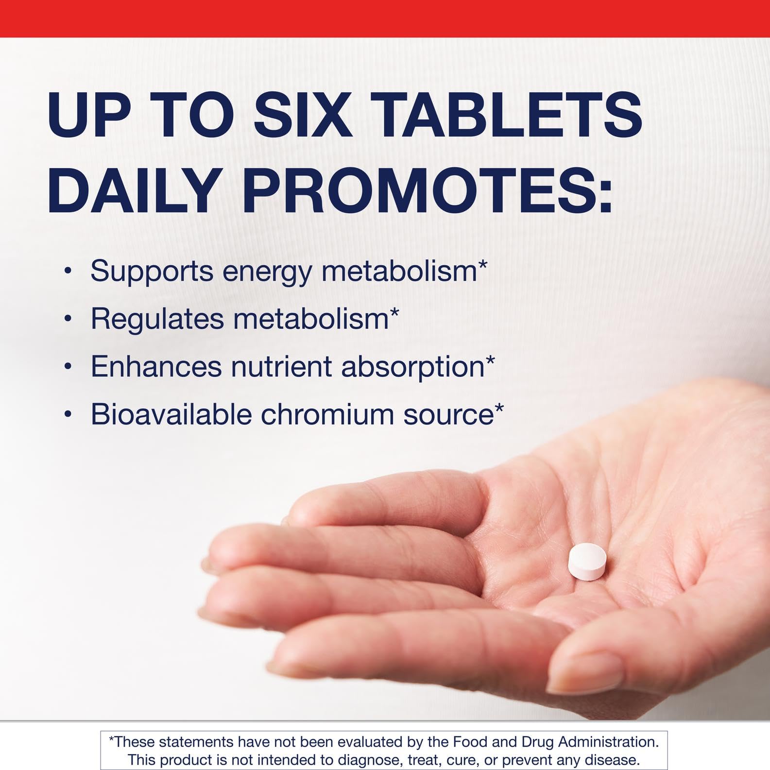 Back label with supplement facts for Metagenics Chromium Picolinate - 200 mcg