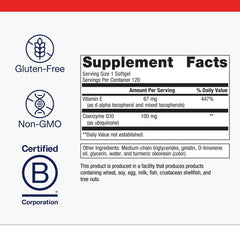 Closeup of Metagenics CoQ10 ST-100 softgels for easy daily use
