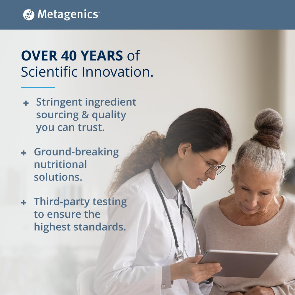 Metagenics CoQ10 ST-100 bottle back label and supplement facts