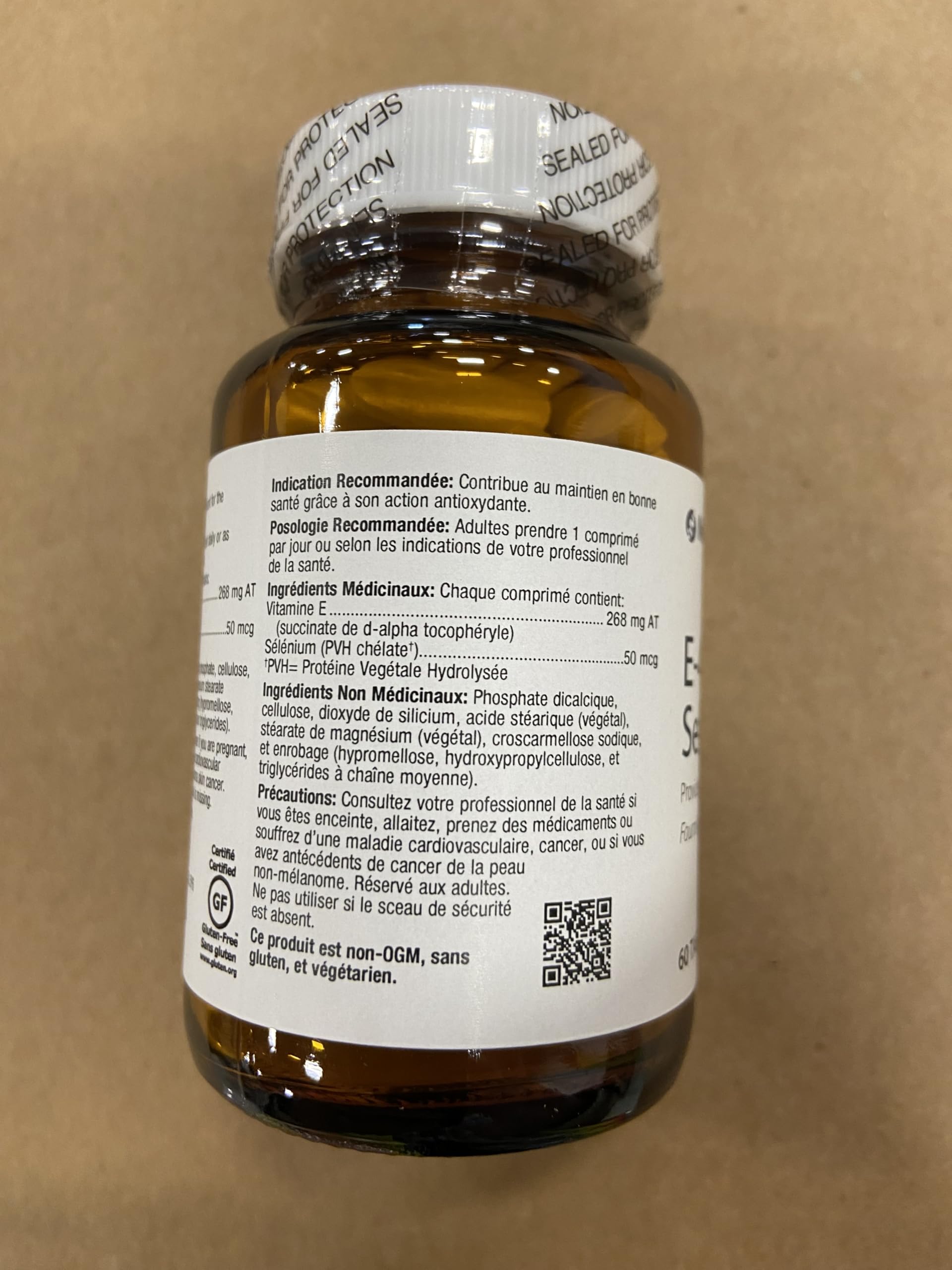 Close-up of Vitamin E component in Metagenics E-400 Selenium