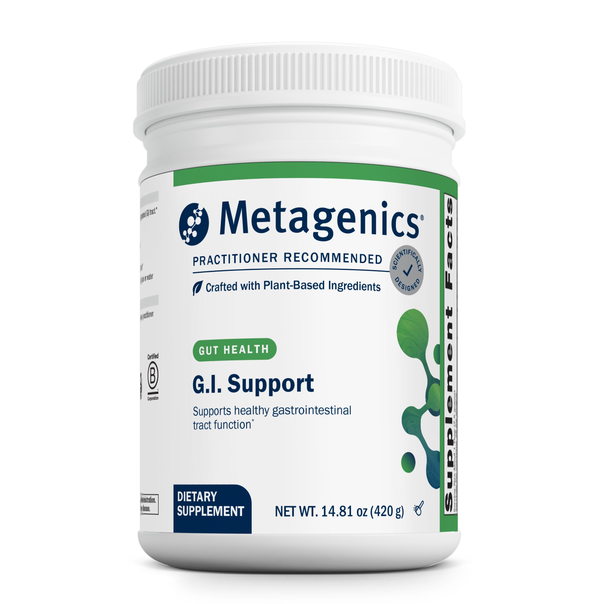 Metagenics G.I. Support bottle and label