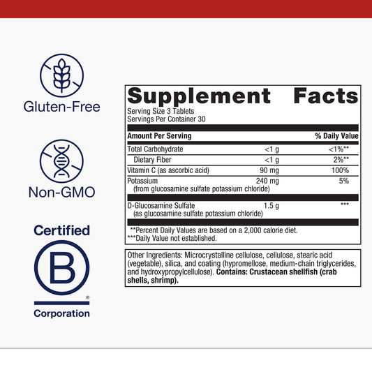Packaging of Metagenics Glucosamine Sulfate 1500 mg 90 tablets