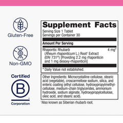 Metagenics HerWellness Estrovera tablets closeup showing compact 4 mg dose.