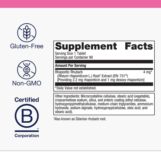 Metagenics HerWellness Estrovera tablets closeup showing compact 4 mg dose.