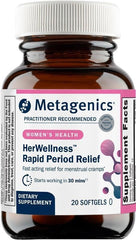 Metagenics HerWellness Rapid Period Relief bottle and label