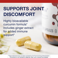 Blend of curcumin, boswellia, ginger, fenugreek in Metagenics formula for absorption.