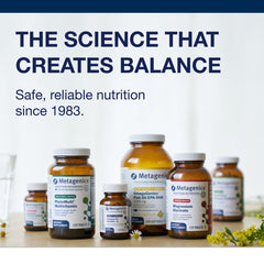 Lifestyle image of product with dosage information on background