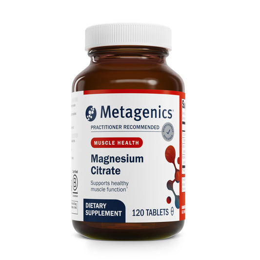 Metagenics Magnesium Citrate bottle showing 120 count