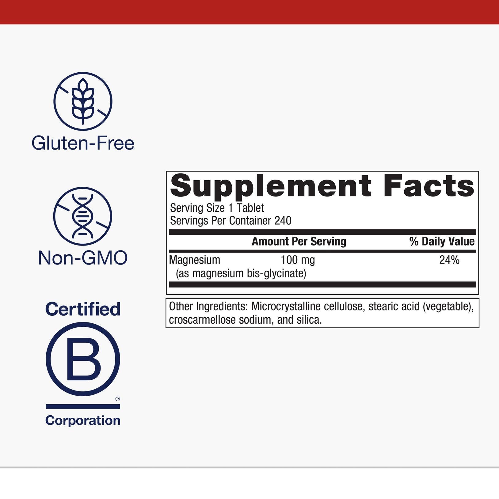Closeup of Metagenics Magnesium Glycinate tablets highlighting gentle absorption