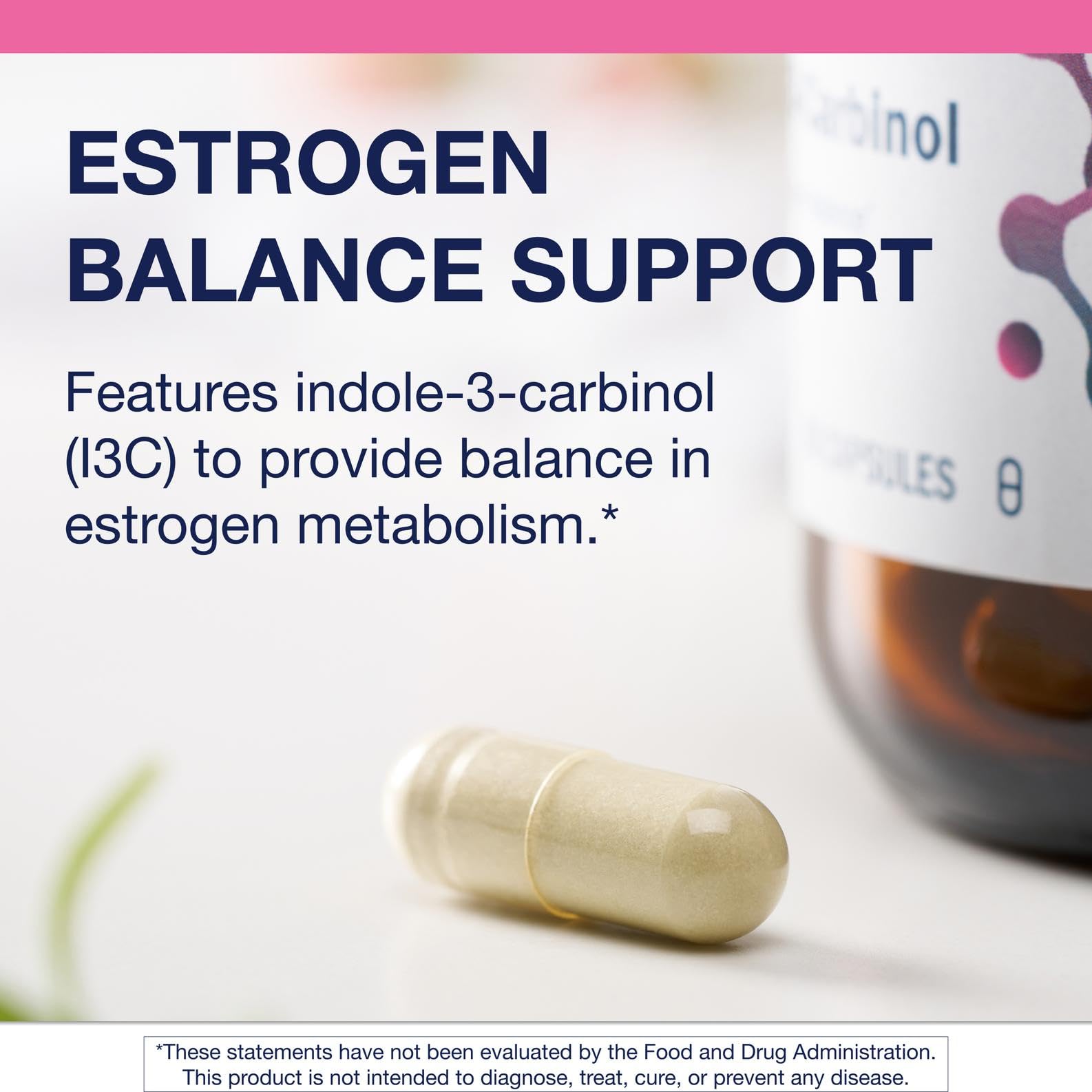 Metagenics Meta Indole-3-Carbinol ingredients panel with 150 mg per capsule.