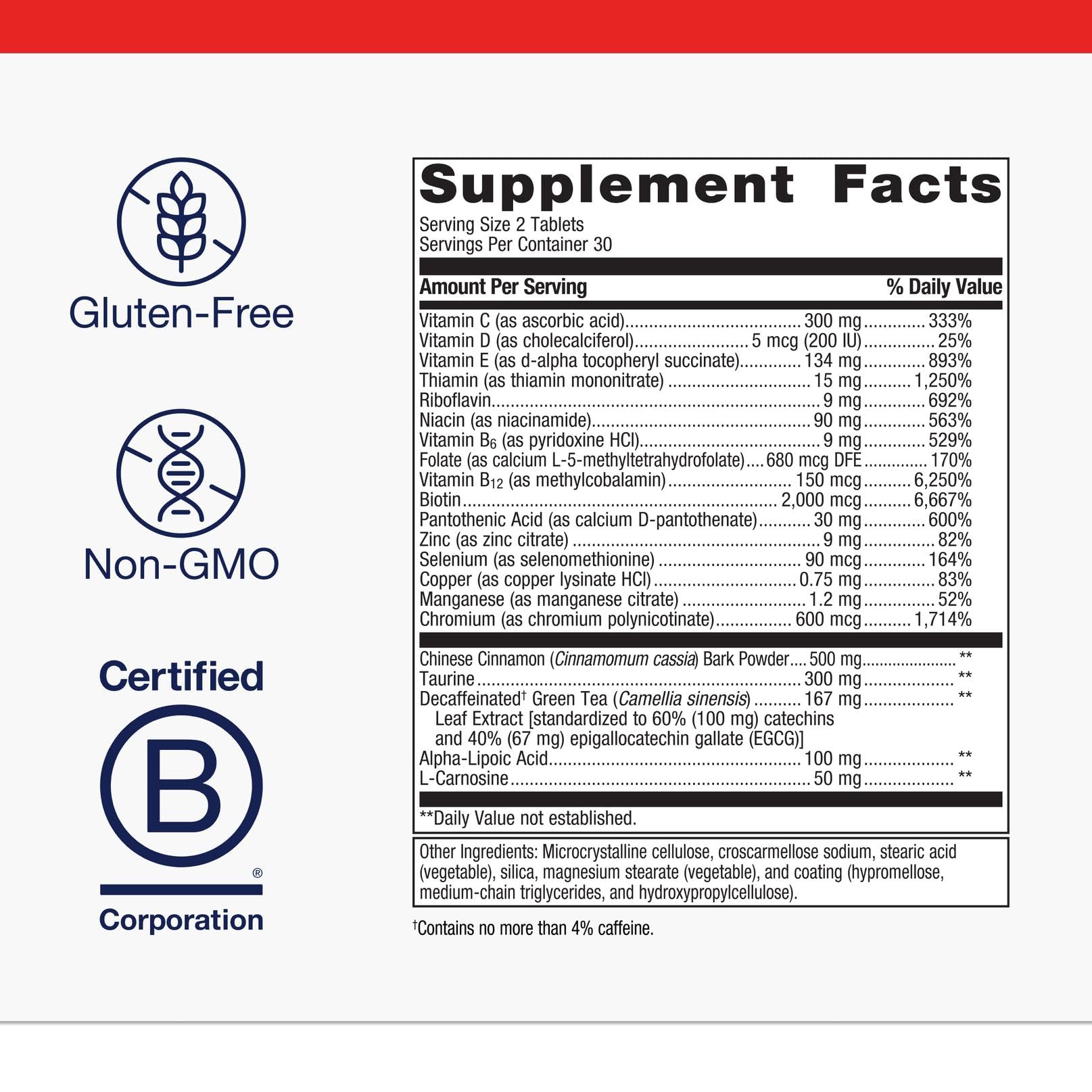 Alpha-lipoic acid ingredient for carbohydrate metabolism