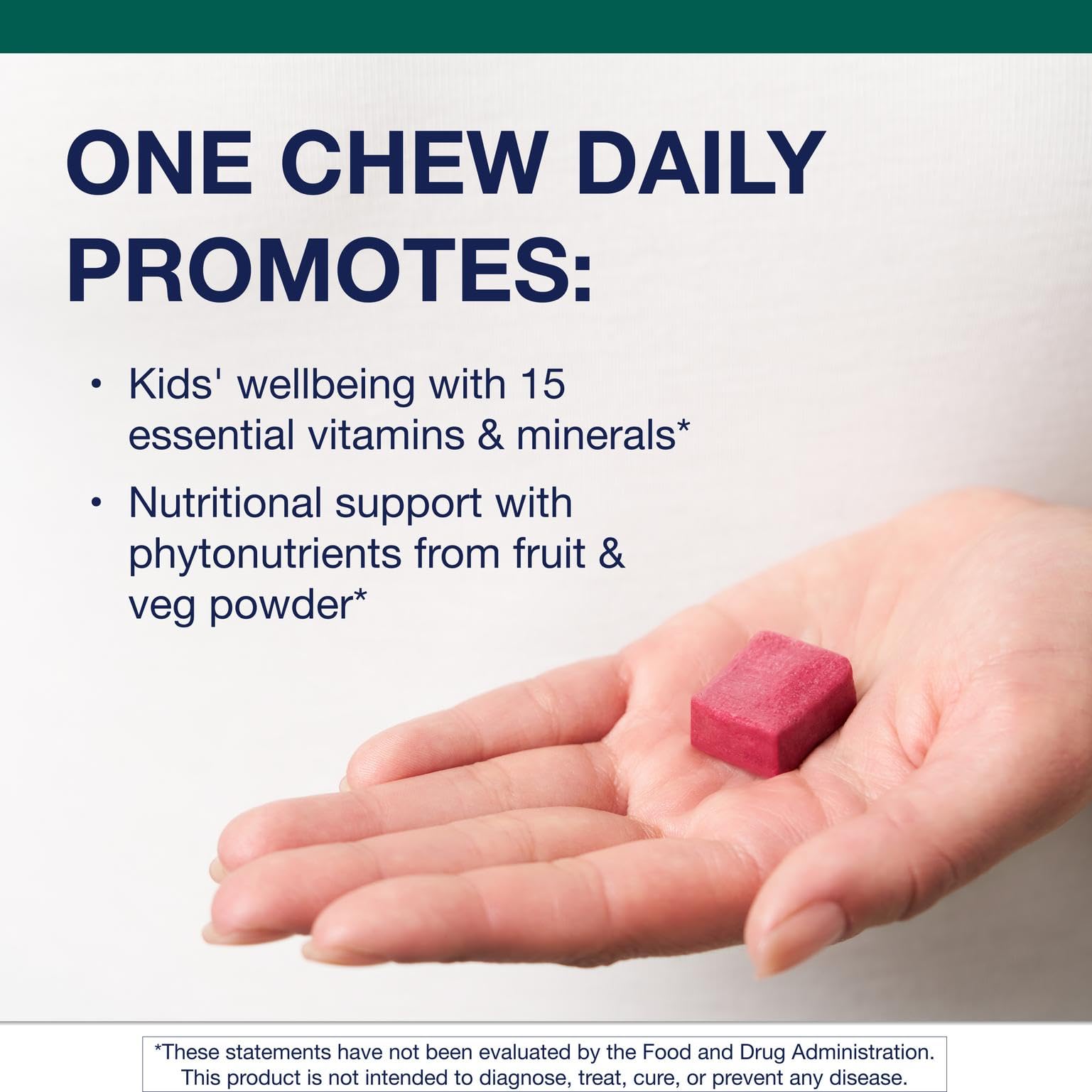 Close-up of grape-flavored MetaKids soft chew