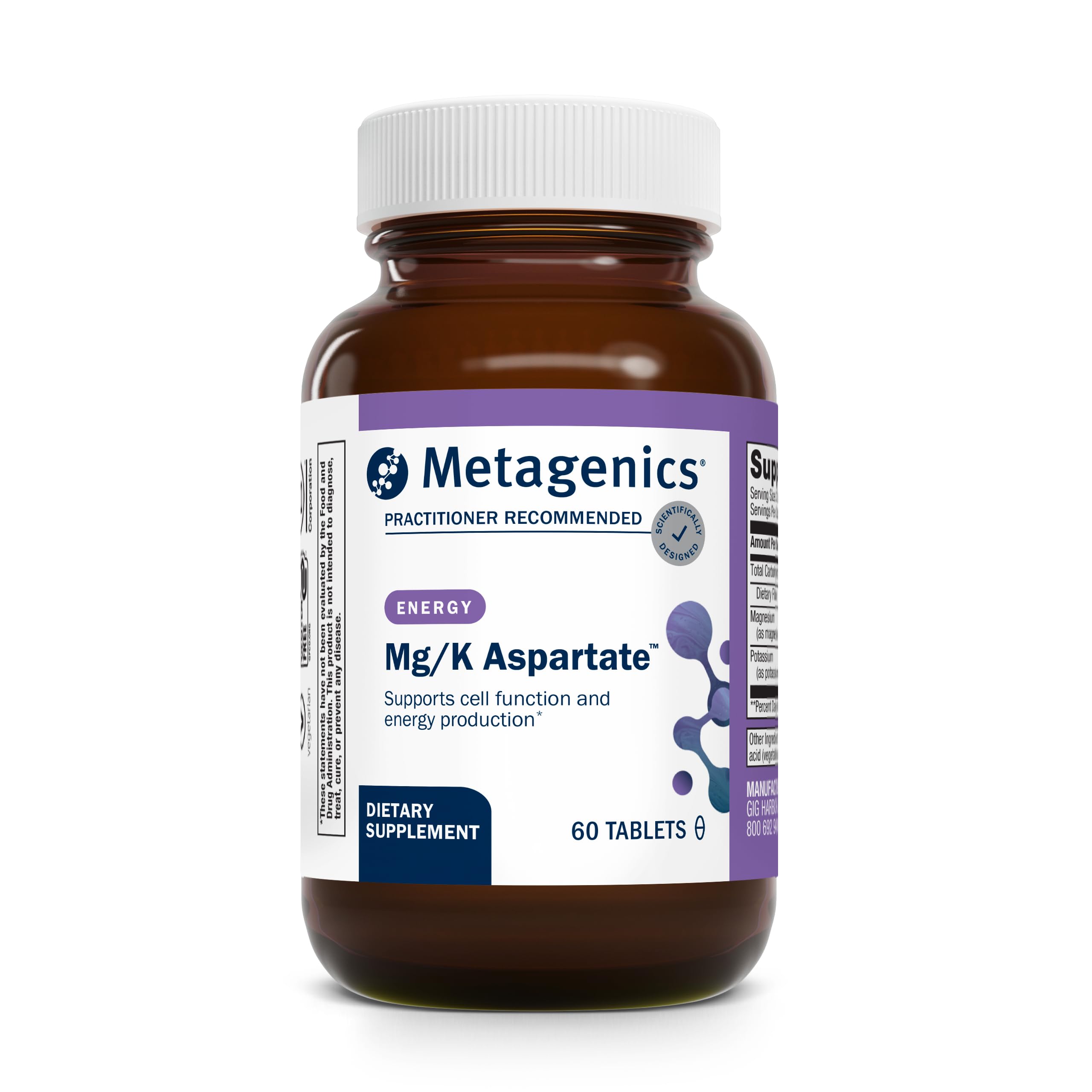 Metagenics Mg/K Aspartate Electrolyte Supplement bottle with 60 tablets