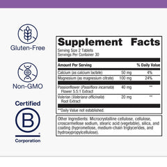 Metagenics MyoCalm label close-up highlighting minerals and ingredients.