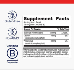 Close-up of Niacin B3-500 mg extended-release capsules