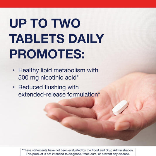 Metagenics Niatain Niacin B3-500 mg extended-release product label