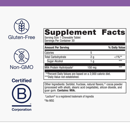 Back label with nutrition facts and ingredients