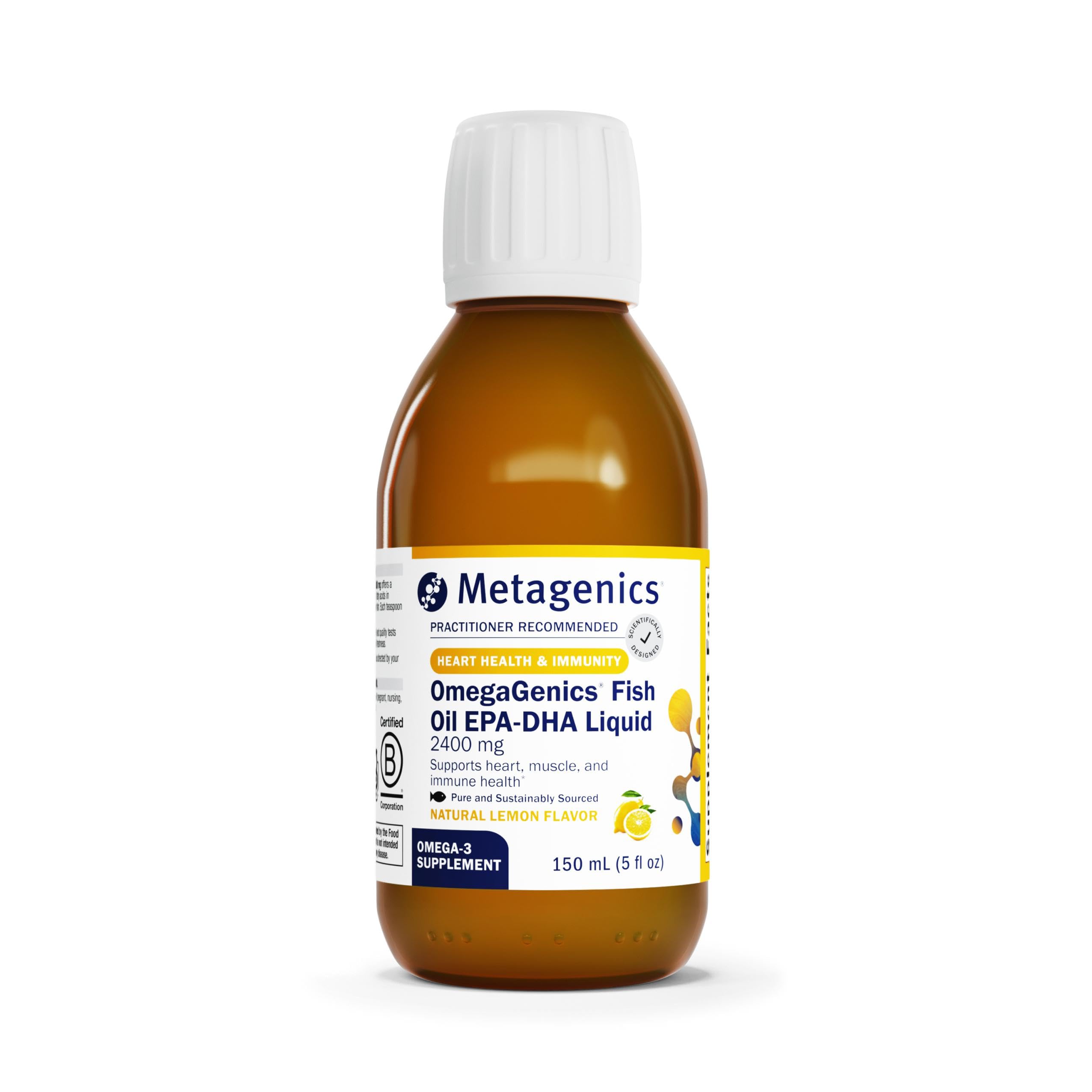 Metagenics OmegaGenics EPA-DHA 2400 mg Lemon Flavor bottle