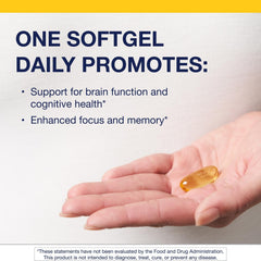 Graphic illustrating DHA and EPA amounts in Metagenics OmegaGenics Fish Oil Neuro