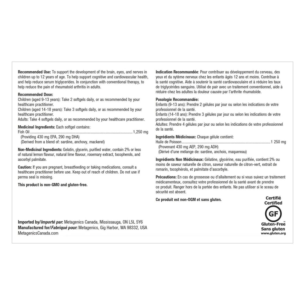Metagenics OmegaGenics fish oil pour shows convenience.