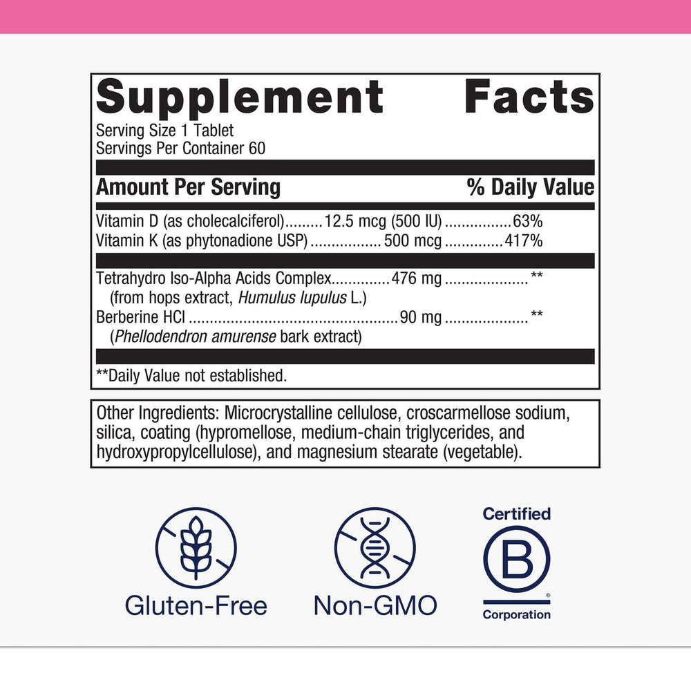 Ostera formula with berberine and vitamins D and K for bone health