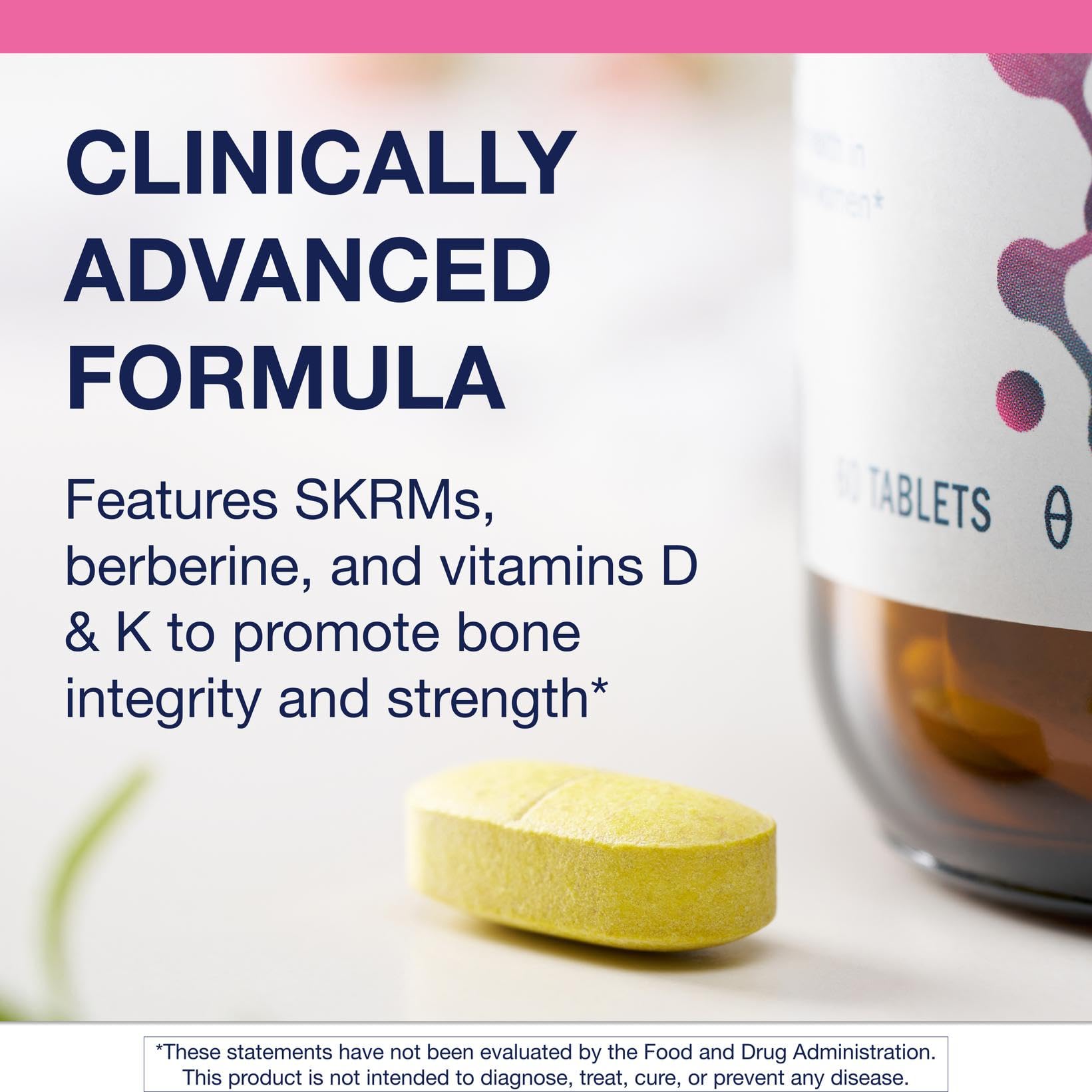 Infographic-style image showing SKRMs and vitamins supporting bone remodeling.