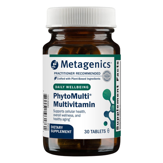 Metagenics PhytoMulti Without Iron 30-tablet bottle on white background