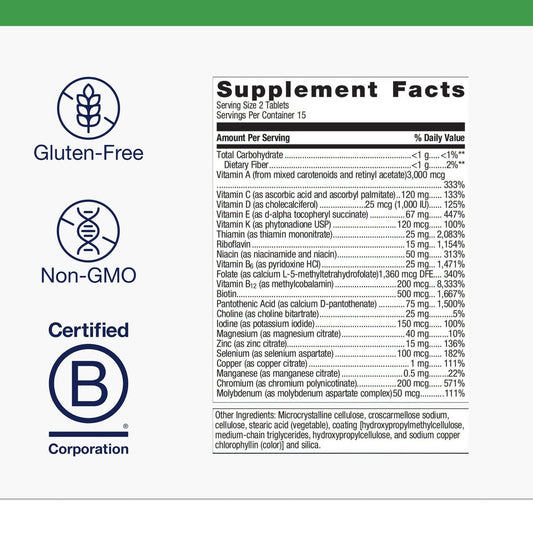 Illustration showing 20+ vitamins minerals and phytonutrients in PhytoMulti Without Iron
