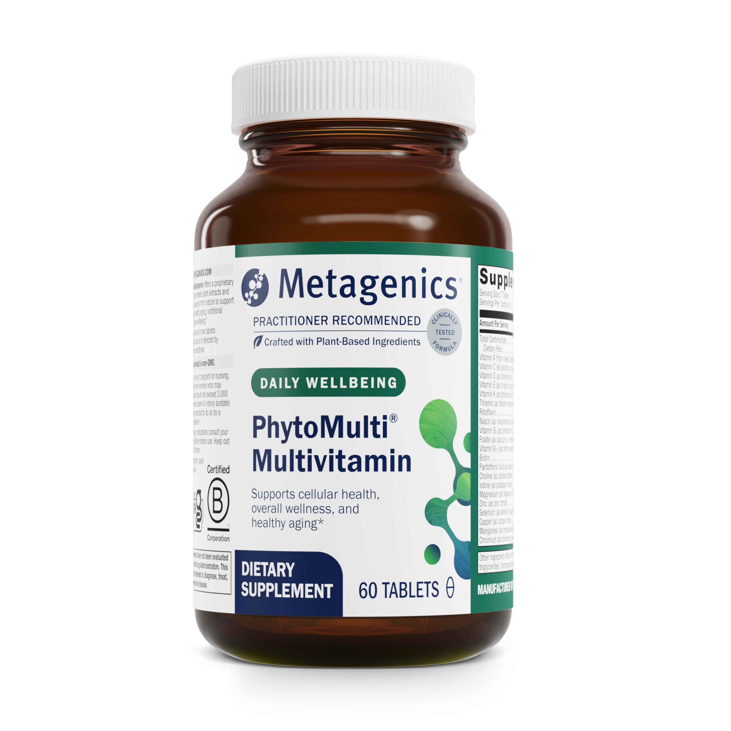 Metagenics PhytoMulti Without Iron bottle front with comprehensive vitamin blend