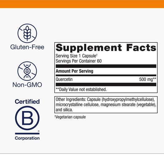 Quercetin 500 mg aiding cardiovascular health