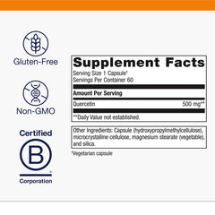 Quercetin 500 mg aiding cardiovascular health