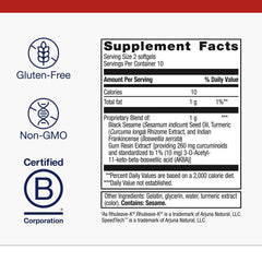 Metagenics Rapid Relief bottle label shows herbal blend for joint comfort