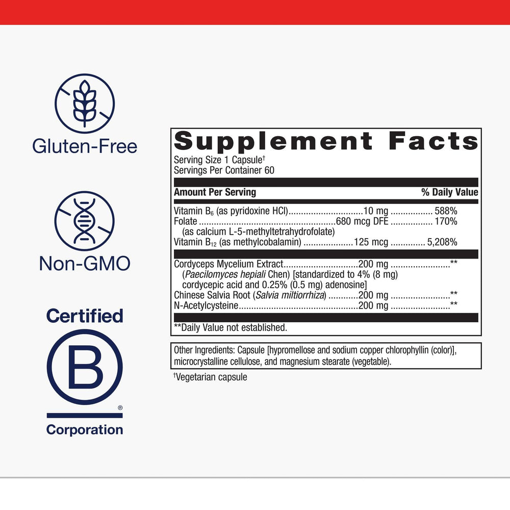 Ingredients: N-acetylcysteine and cordyceps