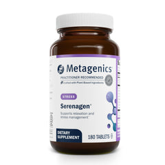 Metagenics Serenagen bottle front may support stress management and focus.