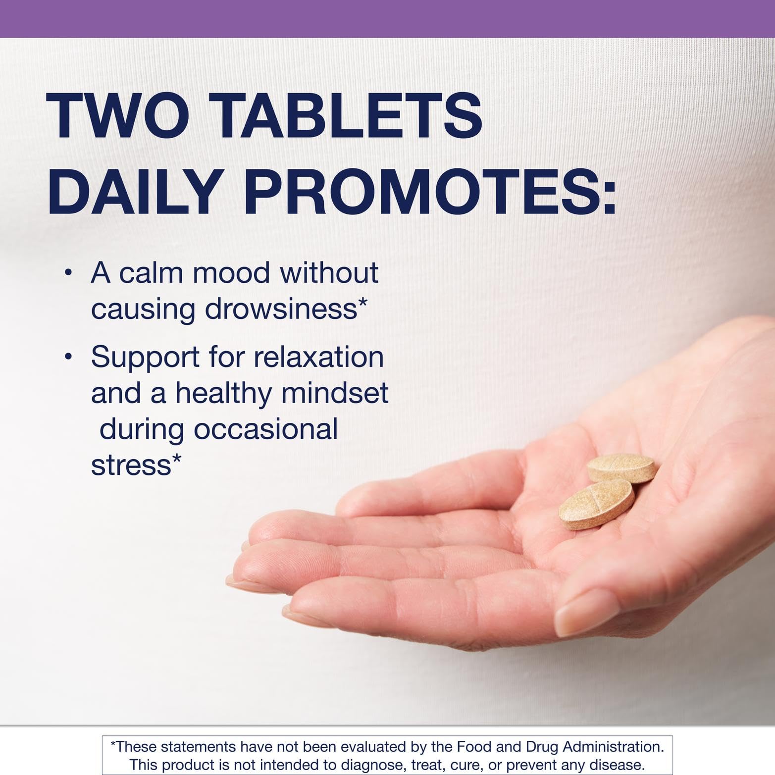 Close-up of Metagenics Serenagen tablets for daily use.