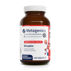 Metagenics Sinuplex bottle with 120 tablets label
