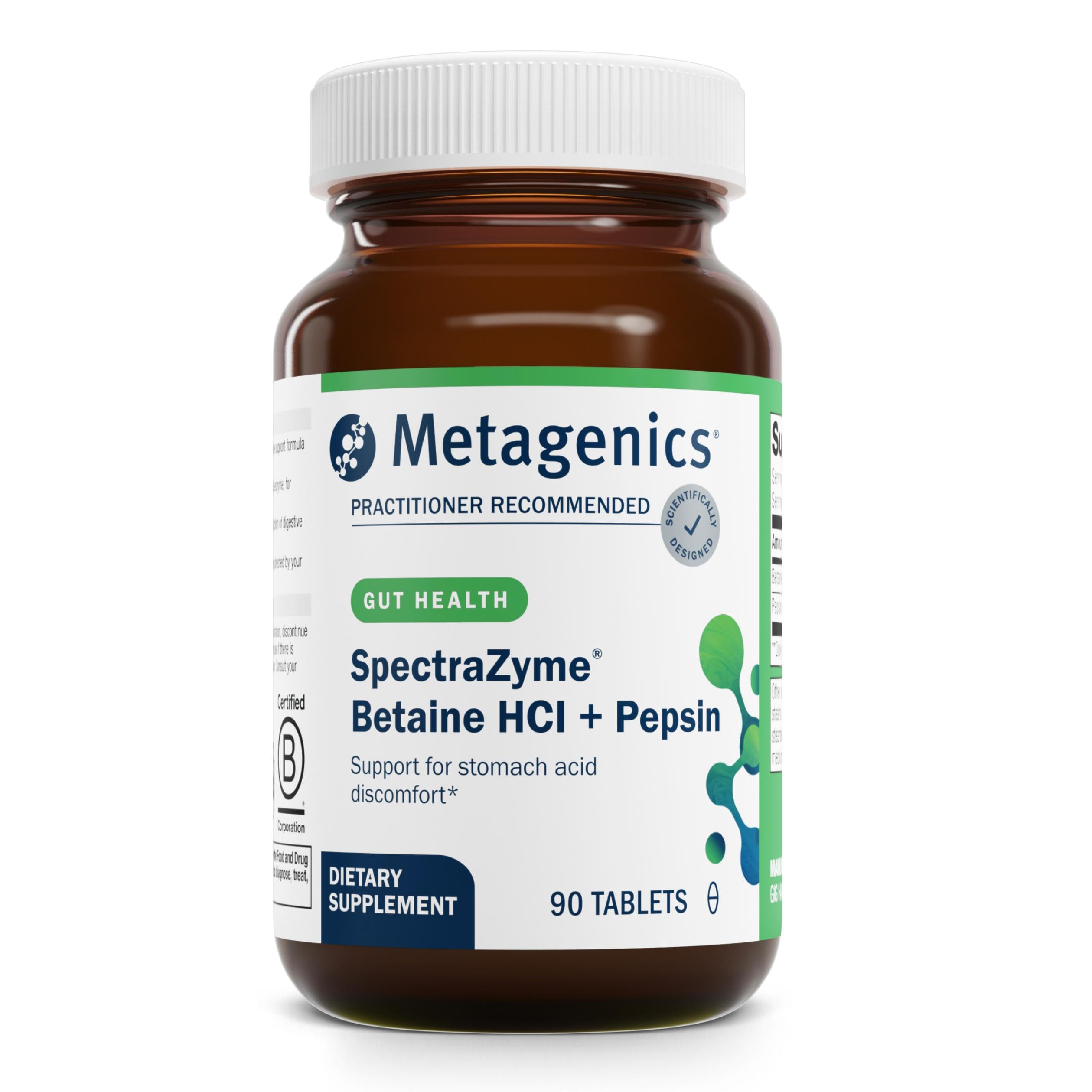 Metagenics SpectraZyme Betaine HCl with Pepsin bottle – 90 capsules