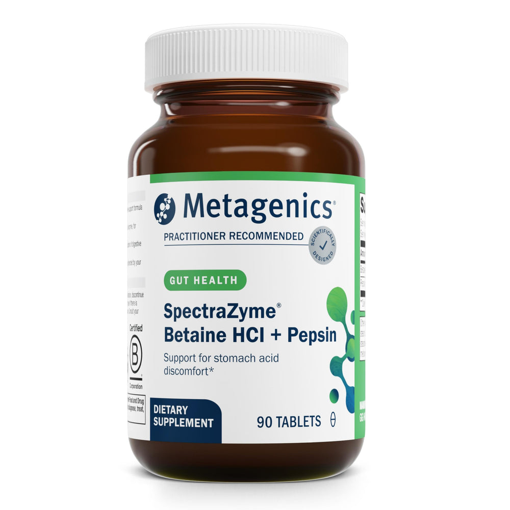 Metagenics SpectraZyme Betaine HCl with Pepsin bottle – 90 capsules