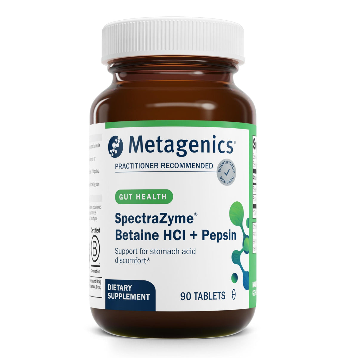 Metagenics SpectraZyme Betaine HCl with Pepsin bottle – 90 capsules