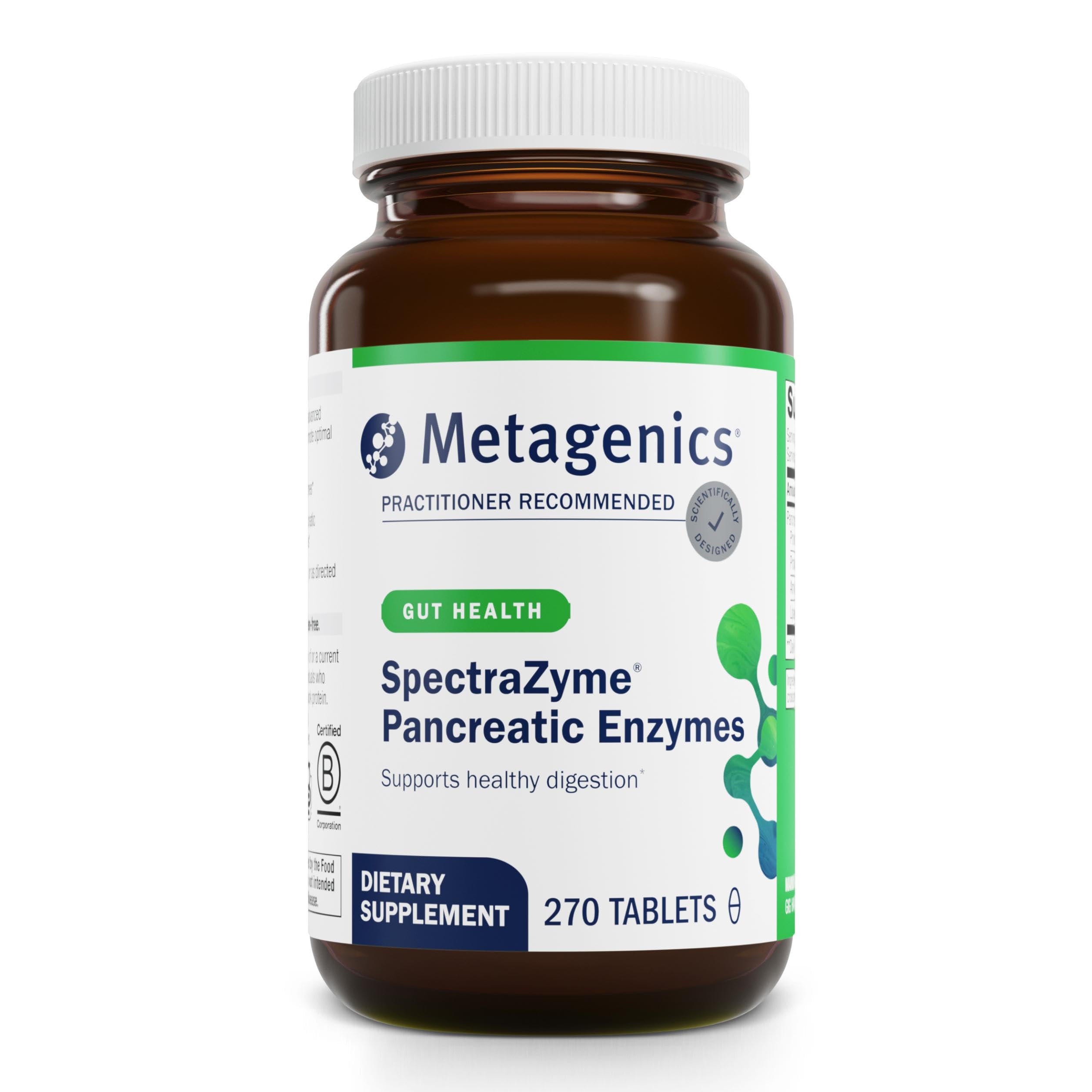 Metagenics SpectraZyme Pancreatic Enzymes bottle and packaging