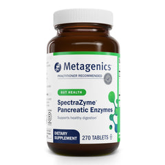 Metagenics SpectraZyme Pancreatic Enzymes bottle and packaging