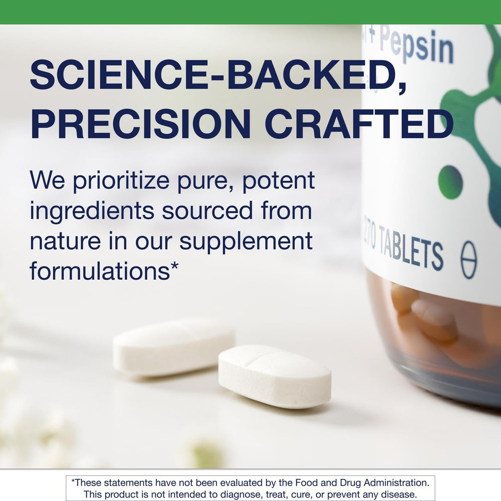 Metagenics SpectraZyme pepsin key ingredient close-up aiding digestion
