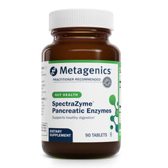 Bottle of Metagenics SpectraZyme Pancreatic Enzymes with label