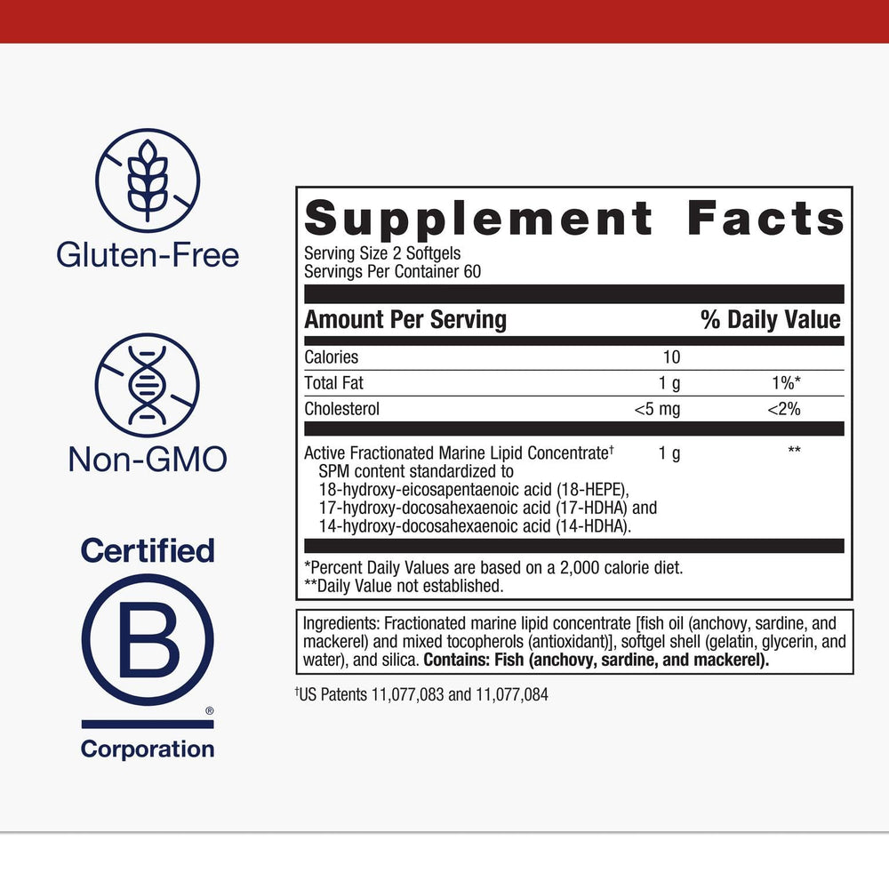 Close-up of Metagenics SPM Active softgels