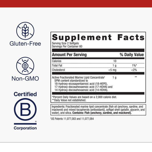 Close-up of Metagenics SPM Active softgels