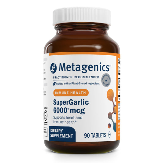 Metagenics SuperGarlic 6000 odorless garlic tablets bottle front