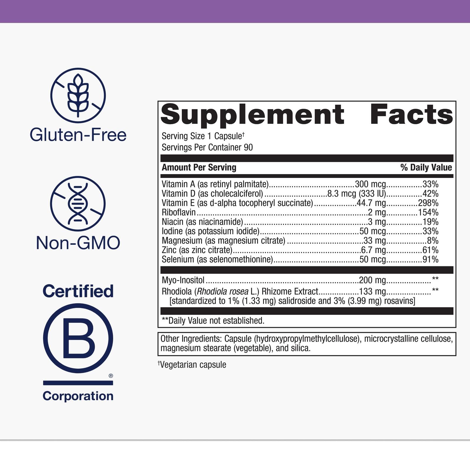 Metagenics Thyrosol capsules close-up highlighting easy-to-swallow pills.