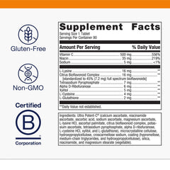 Front view of Metagenics Ultra Potent-C 500 bottle with tablets