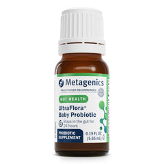 Bottle of Metagenics UltraFlora Baby Probiotic 0.19 fl oz with label